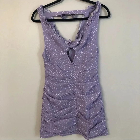 For Love and Lemons Chelsea Purple and White Lovecore Mini Dress Size Small NWT - Picture 4 of 11